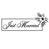 Simple & Elegant Floral Framed 'Just Married' Removable Vinyl Decal - Wall Vinyl - Get Decaled