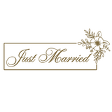 Simple & Elegant Floral Framed 'Just Married' Removable Vinyl Decal - Wall Vinyl - Get Decaled