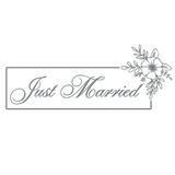 Simple & Elegant Floral Framed 'Just Married' Removable Vinyl Decal - Wall Vinyl - Get Decaled
