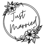 Die Cut Vinyl Just Married Decal - Vehicle, Glass, DIY Sign Decal