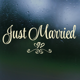 Removable Die Cut Vinyl Waterproof 'Just Married' Rear Window Decal / Wall Vinyl
