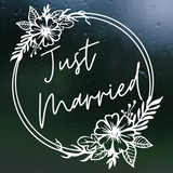 Die Cut Vinyl Just Married Decal - Vehicle, Glass, DIY Sign Decal