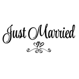 Removable Die Cut Vinyl Waterproof 'Just Married' Rear Window Decal / Wall Vinyl