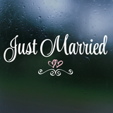 Removable Die Cut Vinyl Waterproof 'Just Married' Rear Window Decal / Wall Vinyl