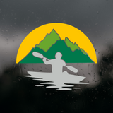 Die Cut Vinyl Kayaker Scene Decal - Waterproof Camper / Vehicle / Window Decal
