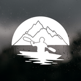 Die Cut Vinyl Kayaker Scene Decal - Waterproof Camper / Vehicle / Window Decal