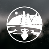 Die Cut Vinyl Kayak Outdoor Scene Decal