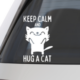 Funny Custom Keep Calm Hug A Cat Decal - Window / Vehicle Decal