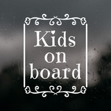 Die Cut Vinyl "Kids On Board" Heart Themed Decal