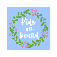 Kids On Board Die Cut Vinyl Bumper Sticker - Waterproof Decal