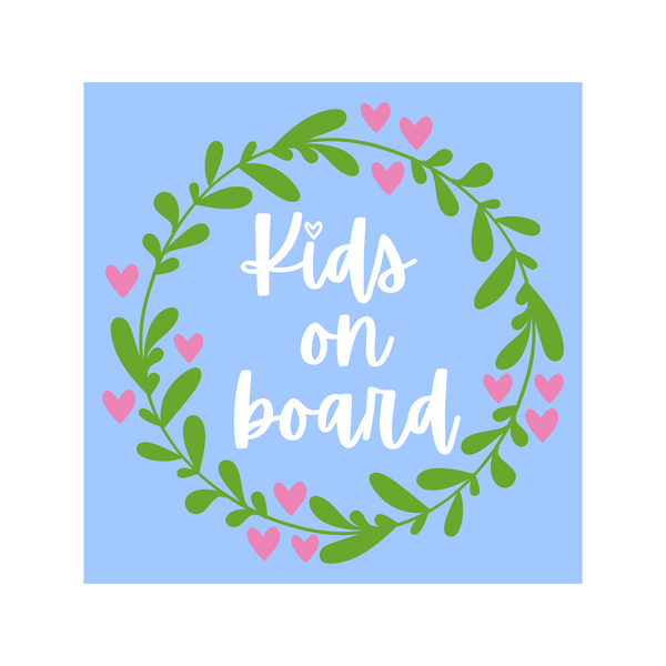 Kids On Board Die Cut Vinyl Bumper Sticker - Waterproof Decal