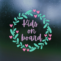 Kids On Board Die Cut Vinyl Bumper Sticker - Waterproof Decal