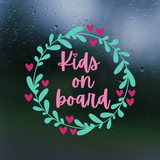 Kids On Board Die Cut Vinyl Bumper Sticker - Waterproof Decal