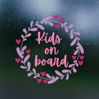 Kids On Board Die Cut Vinyl Bumper Sticker - Waterproof Decal