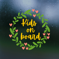 Kids On Board Die Cut Vinyl Bumper Sticker - Waterproof Decal