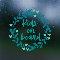 Kids On Board Die Cut Vinyl Bumper Sticker - Waterproof Decal