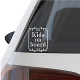 Die Cut Vinyl "Kids On Board" Heart Themed Decal