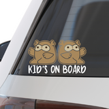 Die Cut Vinyl Owl 'Kids' or 'Twins' On Board Decal