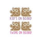 Die Cut Vinyl Owl 'Kids' or 'Twins' On Board Decal