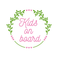 Kids On Board Wreath Waterproof Vinyl Baby On Board Decal
