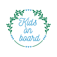 Kids On Board Wreath Waterproof Vinyl Baby On Board Decal