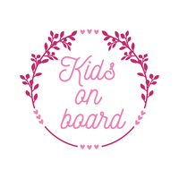 Kids On Board Wreath Waterproof Vinyl Baby On Board Decal