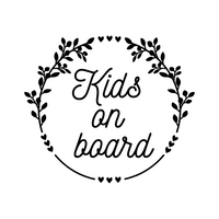 Kids On Board Wreath Waterproof Vinyl Baby On Board Decal