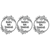 Die Cut Vinyl Rose Wreath Kids / Baby / Twins On Board Decal - Get Decaled