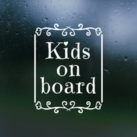 Die Cut Vinyl "Kids On Board" Heart Themed Decal