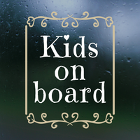 Die Cut Vinyl "Kids On Board" Heart Themed Decal
