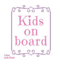 Die Cut Vinyl "Kids On Board" Heart Themed Decal