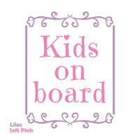 Dye Cut Vinyl "Kids On Board" Heart Themed Decal