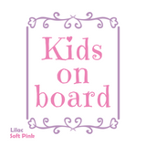 Dye Cut Vinyl "Kids On Board" Heart Themed Decal