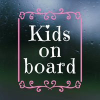 Die Cut Vinyl "Kids On Board" Heart Themed Decal