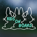 kids on board, baby on board, decal, decals, kids on board bunny decal by get decaled, vinyl car decal, vinyl car stickers, kids on board sticker