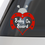 Die Cut Vinyl Custom Ladybug Baby On Board Decal - Get Decaled