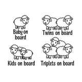 Set of black and white illustrations with text indicating pregnancy stages.