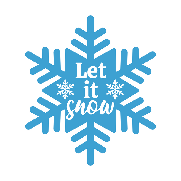 Let It Snow Snowflake Waterproof Vinyl Decal