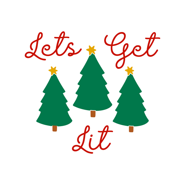 Let's Get Lit Funny Christmas Holiday Decal - Waterproof Die Cut Vinyl Decal