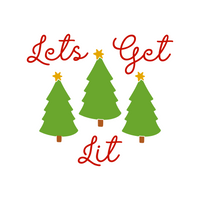 Let's Get Lit Funny Christmas Holiday Decal - Waterproof Die Cut Vinyl Decal
