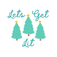 Let's Get Lit Funny Christmas Holiday Decal - Waterproof Die Cut Vinyl Decal