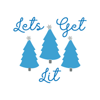 Let's Get Lit Funny Christmas Holiday Decal - Waterproof Die Cut Vinyl Decal
