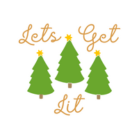 Let's Get Lit Funny Christmas Holiday Decal - Waterproof Die Cut Vinyl Decal