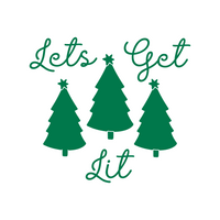 Let's Get Lit Funny Christmas Holiday Decal - Waterproof Die Cut Vinyl Decal