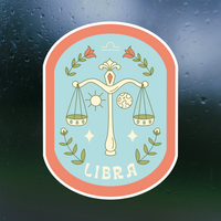 libra zodiac sign sticker by get decaled. bumper sticker, car sticker, aries sticker, aries zodiac, zodiac signs, astrology signs, zodiac sign sticker, astrology sign sticker, decal shop, decal shop usa, best decals