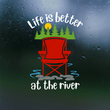 life is better by the river decal by get decaled, decal, car decal, truck decal, laptop decal, outdoor decal, custom decal, get decaled