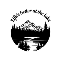 Life Is Better At The Lake Nature Landscape Decal - Waterproof Die Cut Vinyl Decal