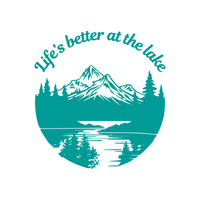 Life Is Better At The Lake Nature Landscape Decal - Waterproof Die Cut Vinyl Decal