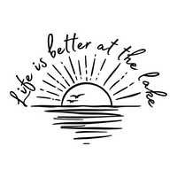 lake decal, car decal, truck decal, lifes better at the lake die cut vinyl decal, decal sticker, decal shop, get decaled, beach decal, sun decal