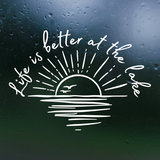 lake decal, car decal, truck decal, lifes better at the lake die cut vinyl decal, decal sticker, decal shop, get decaled, beach decal, sun decal